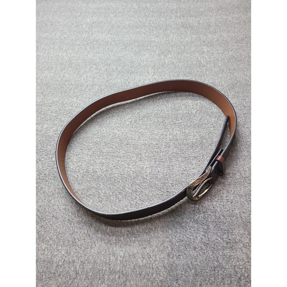 Mens‎ Leather Belt Size 42 Western Style Buckle Embossed Design Brown